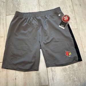 Colosseum Louisville Cardinals Shorts Mens L Grey NEW Salesman Sample Smails